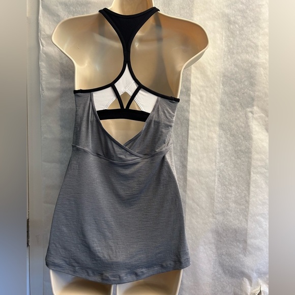 ATHLETA reach & restore grey fitted yoga athletic tank top Sz-XXS. B13 - Picture 5 of 12